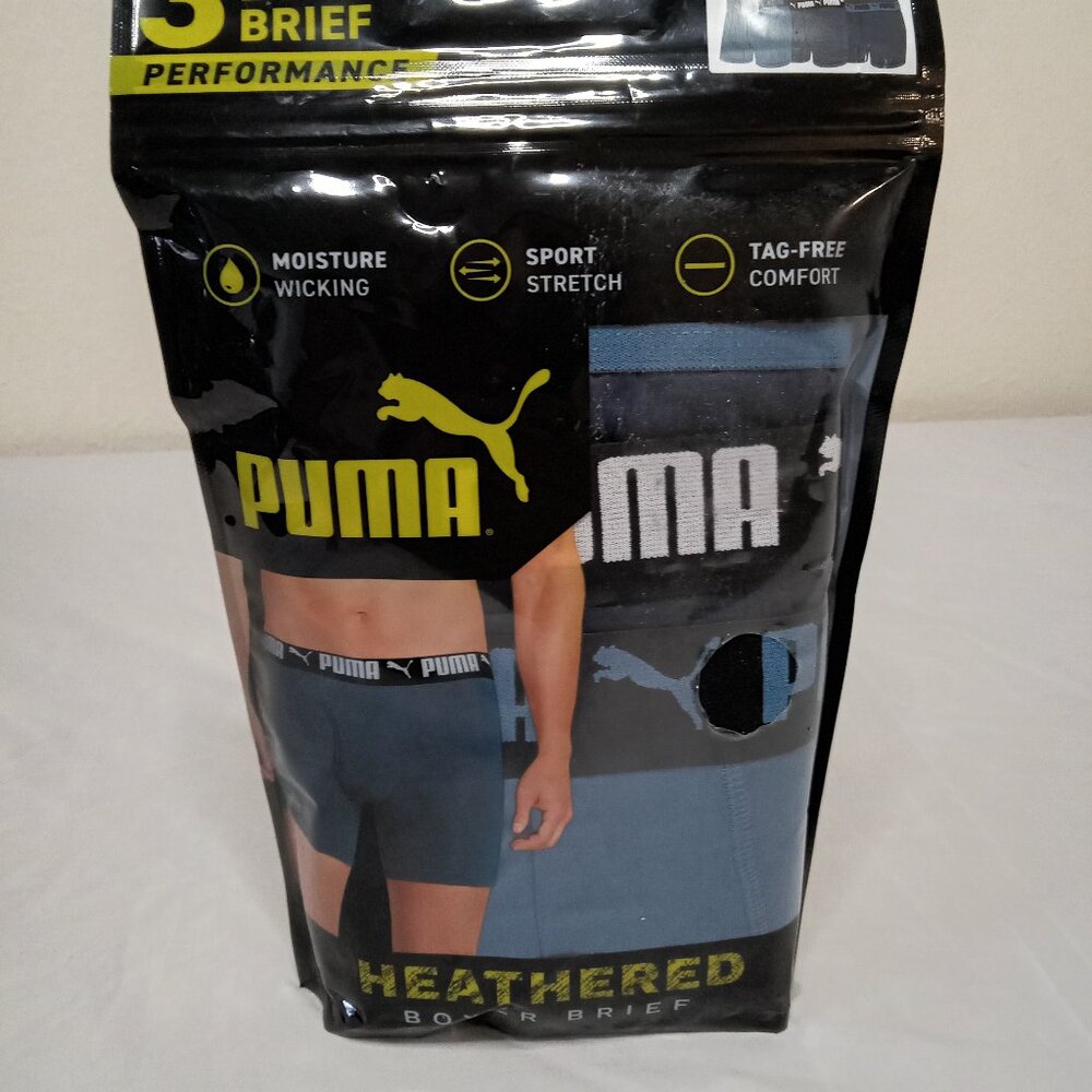 PUMA Paquete de 3 calzoncillos tipo bóxer deportivos para hombre xl